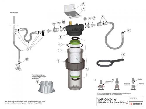 Carbonit Vario-HP Universal - Unterbaufilter - Trinkwasserfilter